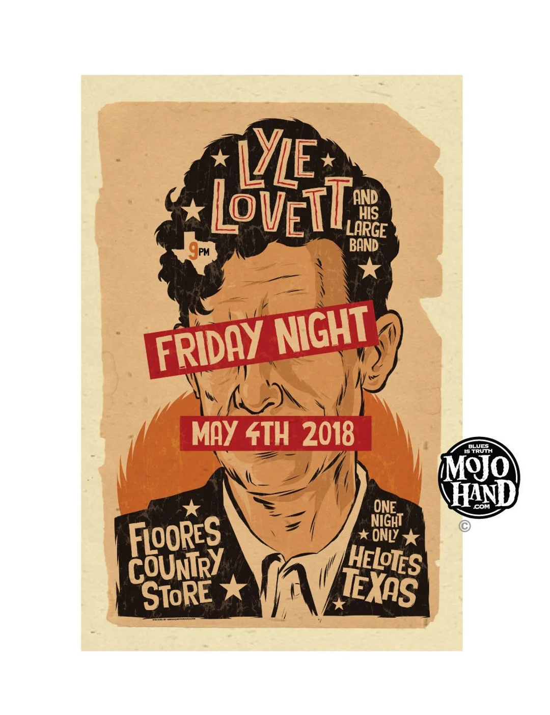 Lyle Lovett 2026 concert poster